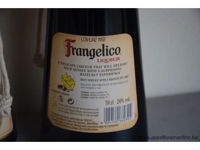 5 flessen à 70cl liquer frangelico 20% - afbeelding 2 van  2