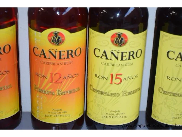 5 flessen à 70cl rum canero 3x15yr, 2x 12yr 45% - afbeelding 2 van  2