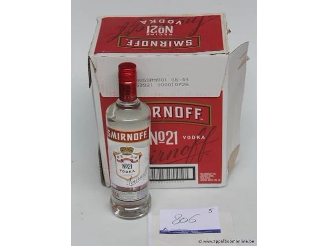 5 flessen à 70cl vodka smirnoff 37,5% - afbeelding 1 van  3