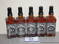 5 flessen à 70cl whiskey jack daniels no7 43% - afbeelding 1 van  2