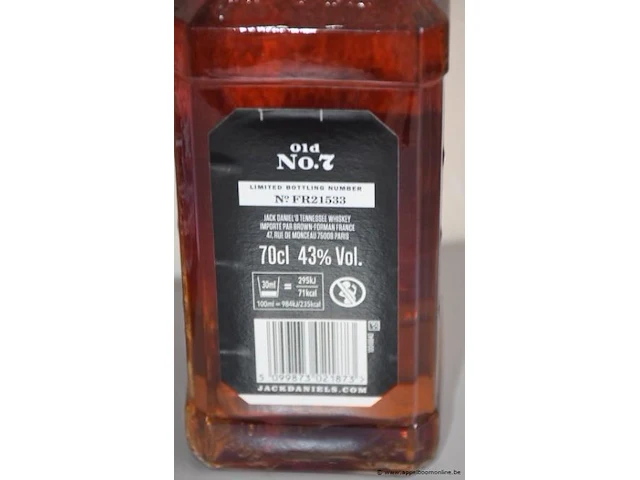 5 flessen à 70cl whiskey jack daniels no7 43% - afbeelding 2 van  2