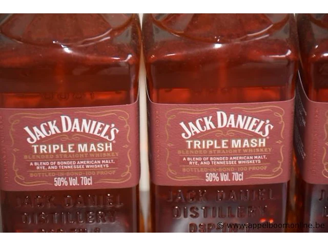 5 flessen à 70cl whiskey jack daniels triple mash 50% - afbeelding 2 van  2