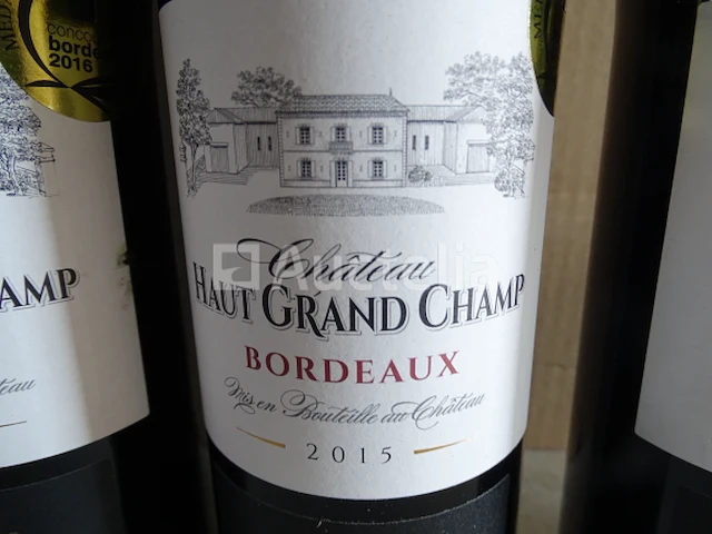 5 flessen bordeaux château grand champ 2015 - afbeelding 2 van  4