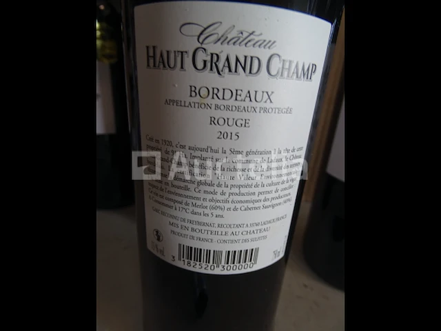 5 flessen bordeaux château grand champ 2015 - afbeelding 4 van  4