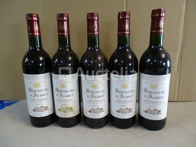 5 flessen bordeaux seigneurs d'albret 2001 - afbeelding 1 van  4