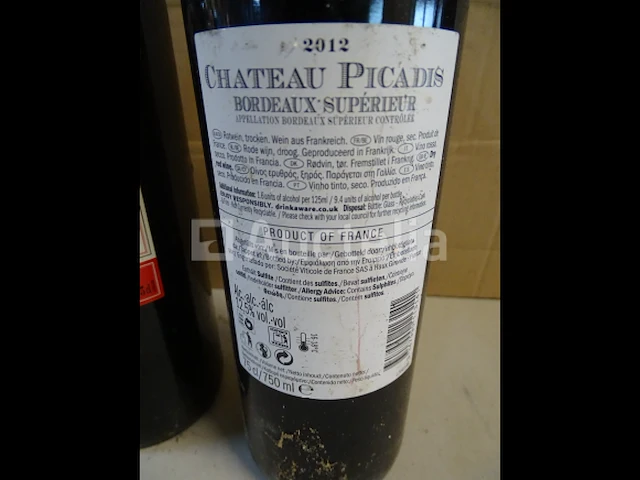 5 flessen bordeaux supérieur château picadis 2012 - afbeelding 3 van  3