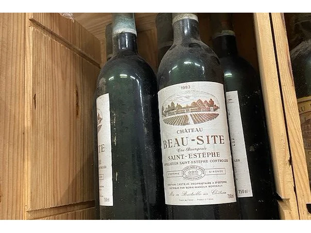 5 flessen château beau-site-saint-estèphe, 1983 - afbeelding 2 van  2