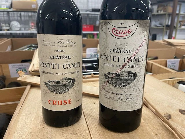 5 flessen crusé château pontet canet pauillac 1966-1971 - afbeelding 1 van  2