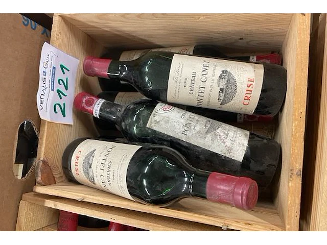 5 flessen crusé château pontet canet pauillac 1966-1971 - afbeelding 2 van  2