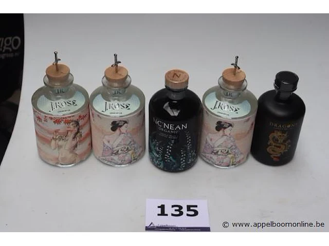 5 flessen diverse gin - afbeelding 1 van  3