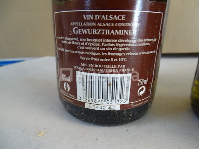 5 flessen gewurztraminer 2012 gouden medaille colmar 2013 - afbeelding 2 van  4