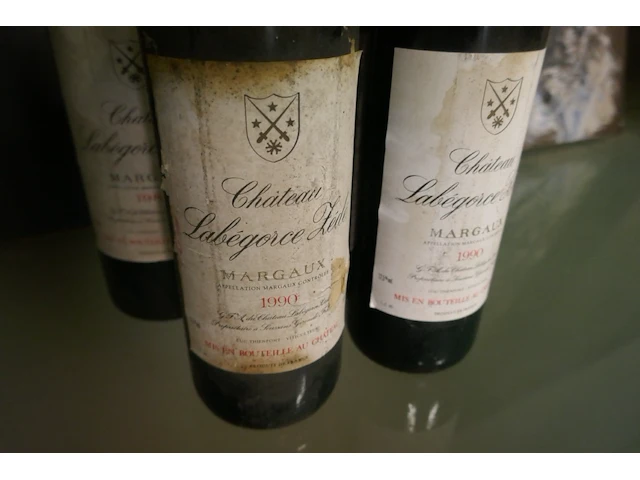 5 flessen labegorge zede - rode bordeaux wijnen 1990 en 1988 - afbeelding 2 van  3