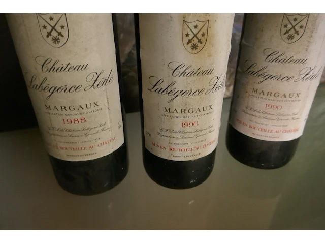 5 flessen labegorge zede - rode bordeaux wijnen 1990 en 1988 - afbeelding 3 van  3