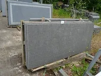 5 granieten platen gebrand en geborsteld met lijnen 2 zijden afgewerkt zwart 220x90x3 (9,90m2) , 3 granieten platen gebrand en geborsteld met lijnen 1 zijde afgewerkt zwart 220x90x3 (5,94m2) - afbeelding 1 van  9