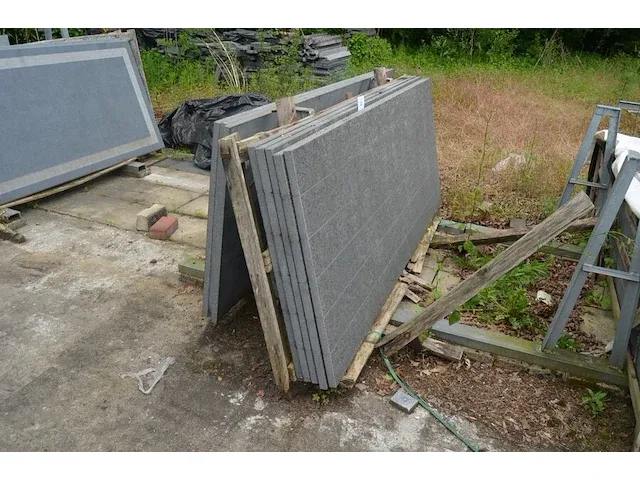 5 granieten platen gebrand en geborsteld met lijnen 2 zijden afgewerkt zwart 220x90x3 (9,90m2) , 3 granieten platen gebrand en geborsteld met lijnen 1 zijde afgewerkt zwart 220x90x3 (5,94m2) - afbeelding 5 van  9