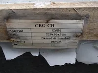 5 granieten platen gebrand en geborsteld met lijnen 2 zijden afgewerkt zwart 220x90x3 (9,90m2) , 3 granieten platen gebrand en geborsteld met lijnen 1 zijde afgewerkt zwart 220x90x3 (5,94m2) - afbeelding 9 van  9