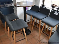 5 hoge stoelen in stof bekleed - afbeelding 1 van  1