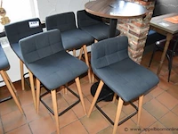 5 hoge stoelen in stof bekleed - afbeelding 1 van  1