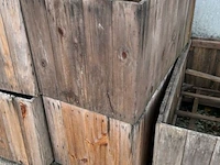 5 houten bakken op wieltjes - afbeelding 2 van  3