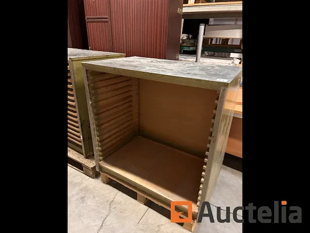 5 houten kasten met schuifpaneel - afbeelding 4 van  6