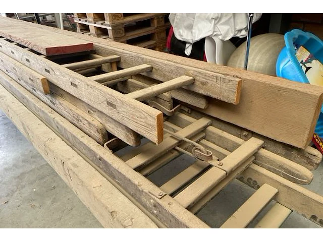 5 houten ladders - afbeelding 3 van  4