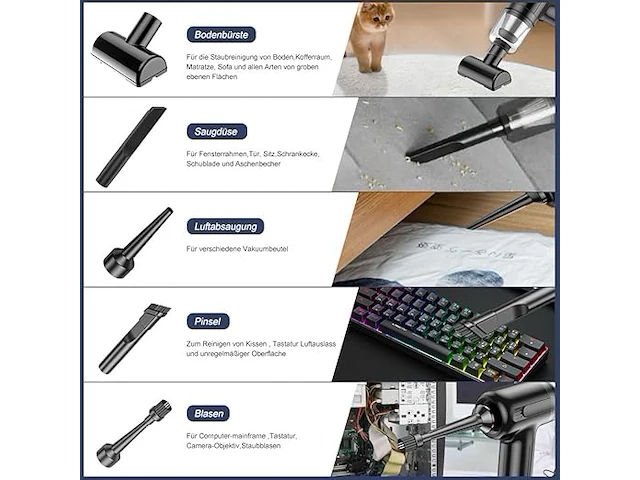5 in 1 mini handstofzuiger - afbeelding 2 van  4