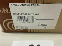 5 kg nagels met platte geruite kop 2 x 35 mm - afbeelding 1 van  3