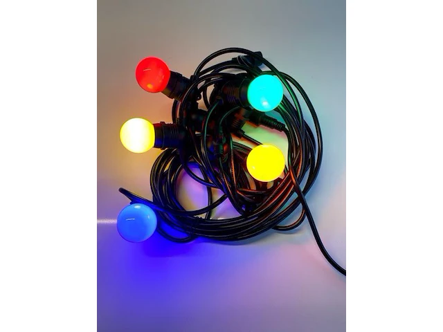 5 lichtsnoeren 10 meter 10 led-lampen - multicolor - afbeelding 4 van  8