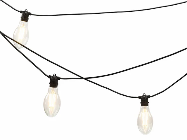 5 lichtsnoeren papaya 10m 10 grote lampen - extra warm wit - afbeelding 2 van  9