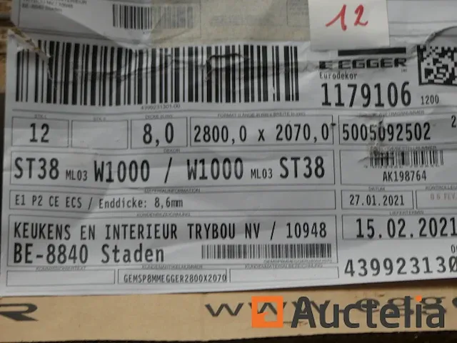 5 melamine spaanplaat panelen egger st38 ml03 w1000 - afbeelding 2 van  2