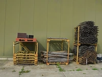 5 metalen pallet boxen gele kleur, 4 metalen palletboxen - afbeelding 1 van  6