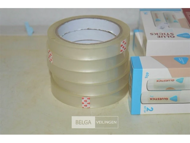 5 pakjes lijmstiften, 5 rollen doorzichtige tape - afbeelding 2 van  3