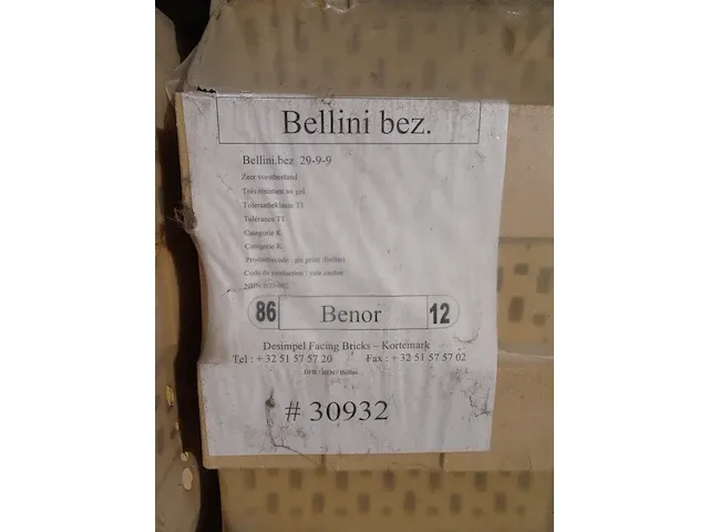 5 pal gele gevelstenen 29x9x9cm - afbeelding 3 van  4