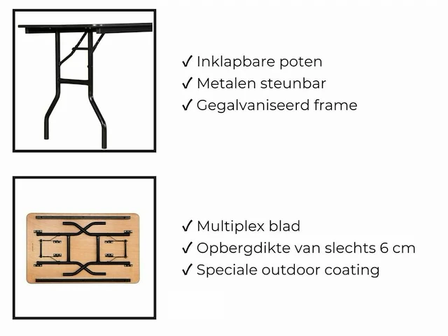 5 pro buffettafels 183 x 76 cm - afbeelding 5 van  5