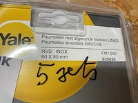 5 sets paumellen; links; afgeronde hoeken; inox - afbeelding 3 van  4