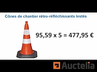 5 street solutions retroreflecterende zware pvc bouwkegels - afbeelding 1 van  6