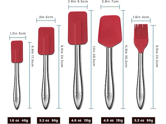 5 stuks siliconen spatelset - afbeelding 2 van  2