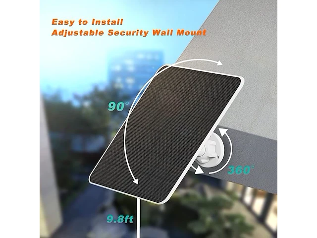 5 w zonnepaneel compatibel met ring stick up cam batterij en spotlight camera-accu - afbeelding 3 van  5