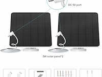 5 w zonnepaneel compatibel met ring stick up cam batterij en spotlight camera-accu - afbeelding 4 van  5