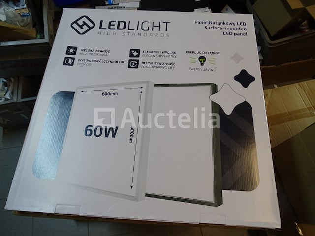 5 witte led vierkante plafondlampen 60 x 60 cm - afbeelding 2 van  7