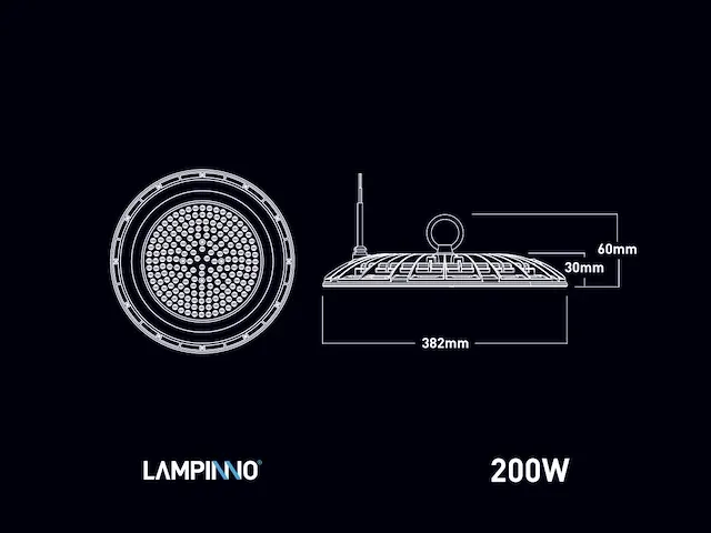 5 x 150w 3000k led ufo highbay slim waterdicht met lens - afbeelding 5 van  7