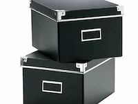 5 x 2 opbergdozen - zwart + deksel - 21 x 26 x 15 cm. - afbeelding 1 van  1