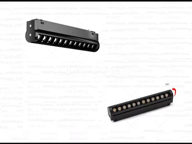 5 x alfa led spot lineaire op magnetische rail 48v - 4000k neutraal wit -18w - zwart - afbeelding 1 van  5