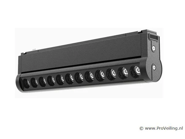 5 x alfa led spot lineaire op magnetische rail 48v - 4000k neutraal wit -18w - zwart - afbeelding 1 van  5