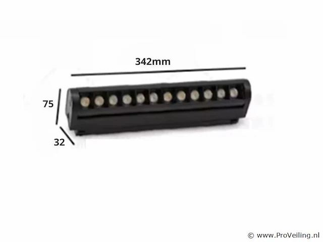 5 x alfa led spot lineaire op magnetische rail 48v - 4000k neutraal wit -18w - zwart - afbeelding 4 van  5