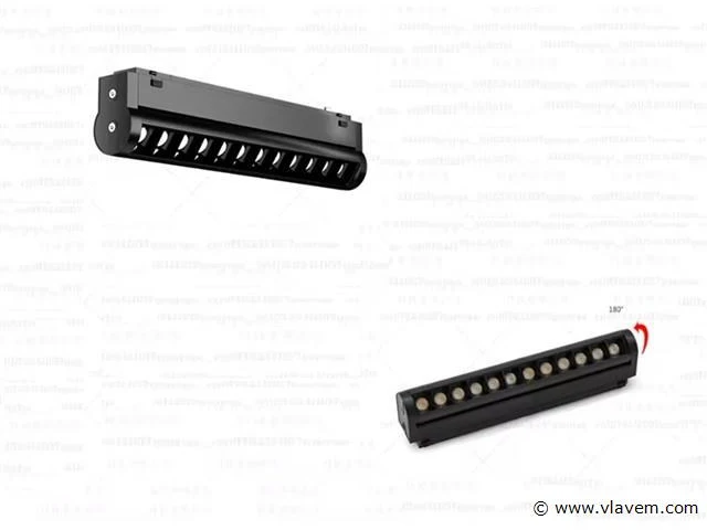 5 x alfa led spot lineaire op magnetische rail 48v - 4000k neutraal wit -18w - zwart - afbeelding 2 van  5