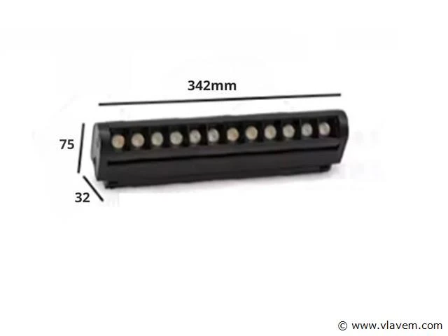 5 x alfa led spot lineaire op magnetische rail 48v - 4000k neutraal wit -18w - zwart - afbeelding 4 van  5