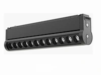 5 x alfa led spot lineaire op magnetische rail 48v - 4000k neutraal wit -18w - zwart - afbeelding 1 van  6