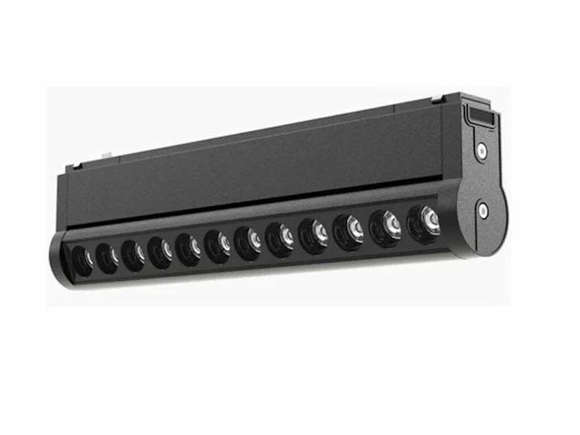 5 x alfa led spot lineaire op magnetische rail 48v - 4000k neutraal wit -18w - zwart - afbeelding 2 van  6
