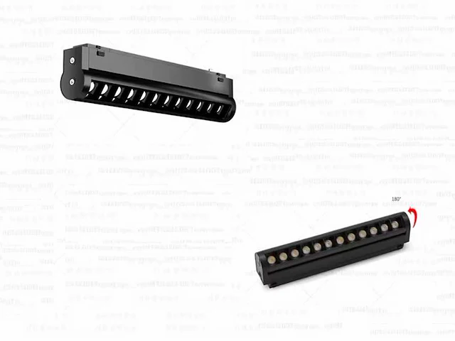 5 x alfa led spot lineaire op magnetische rail 48v - 4000k neutraal wit -18w - zwart - afbeelding 2 van  5